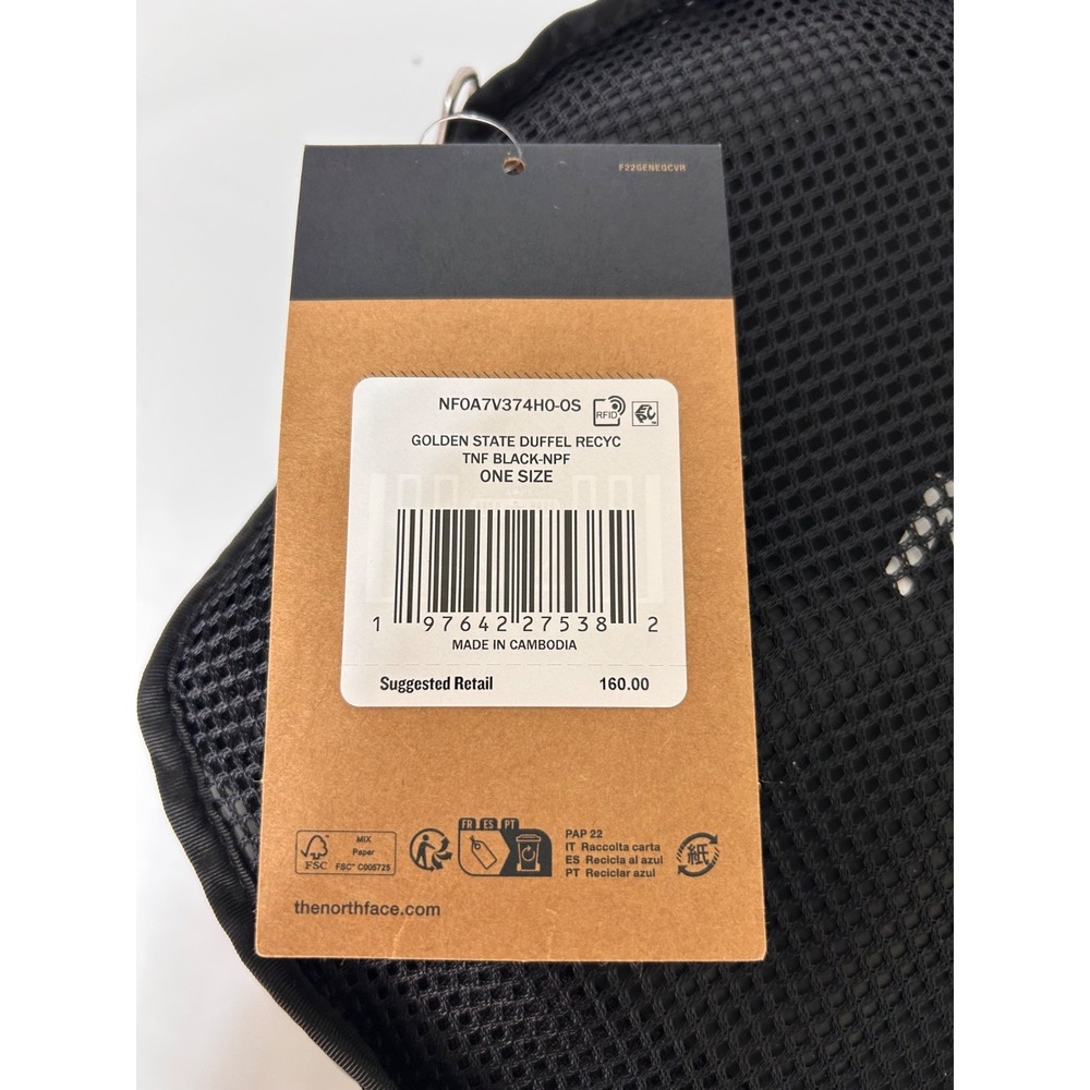 NWT $160 The North Face Golden State Duffel Bag Black 71L M Travel - Picture 7 of 8